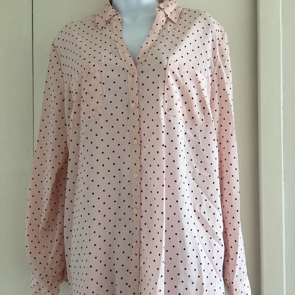 Talbots Pink Polka Dot Shirt - NEW W/OUT TAGS